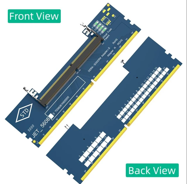 Alt view image 4 of 7 - DDR4 SO-DIMM to Desktop DDR4 Adapter Card 2133/2400/2666/3200MHz Laptop Memory Converter Memory Tester for Desktop DDR4 Slots Gold-Plated Pins Plug and Play