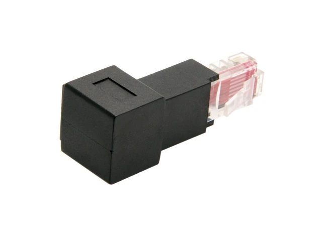 Alt view image 2 of 3 - 90 Degree Up Angled 8P8C RJ45 Plug Male to Female Ethernet Adapter Cat 5e FTP STP UTP LAN Network Extension Connector for Ethernet Patch Cords Unshielded