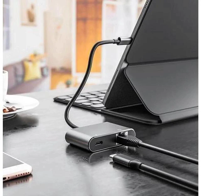 Alt view image 2 of 7 - USB-C Gigabit Ethernet Adapter with RJ45 10/100/1000Mbps LAN Port AX88179 Network Converter and 100W PD Pass-Through Charging Plug-and-Play USB-C Wired Network Dongle for Windows and Linux