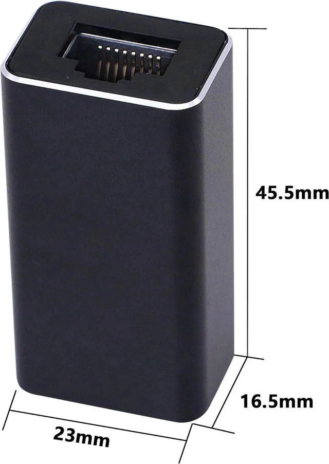 Alt view image 7 of 7 - RJ45 Female to Female Ethernet Surge Protector Coupler 1000Mbps Gigabit Lightning Protection Adapter Network Cable Extender Connector for Cat5e/Cat6/Cat7 LAN Cables Plug-and-Play Black