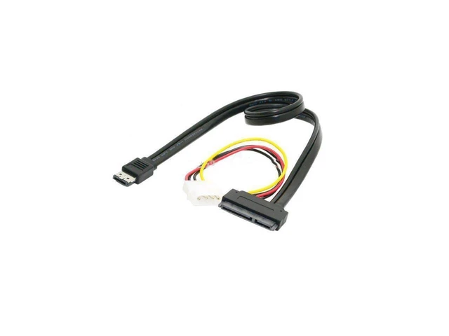 Alt view image 2 of 3 - Power eSATA + USB Combo Cable SATA 22-Pin 7+15-Pin HDD High-Speed Data Cable 5V 12V Dual Power 4-Pin IDE Power Connector Female Hard Disk Drive Cable for 3.5-Inch and 2.5-Inch Black 50cm