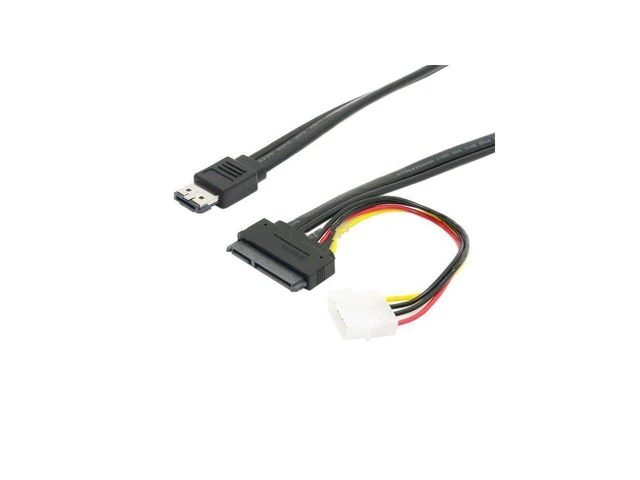 Alt view image 3 of 3 - Power eSATA + USB Combo Cable SATA 22-Pin 7+15-Pin HDD High-Speed Data Cable 5V 12V Dual Power 4-Pin IDE Power Connector Female Hard Disk Drive Cable for 3.5-Inch and 2.5-Inch Black 50cm