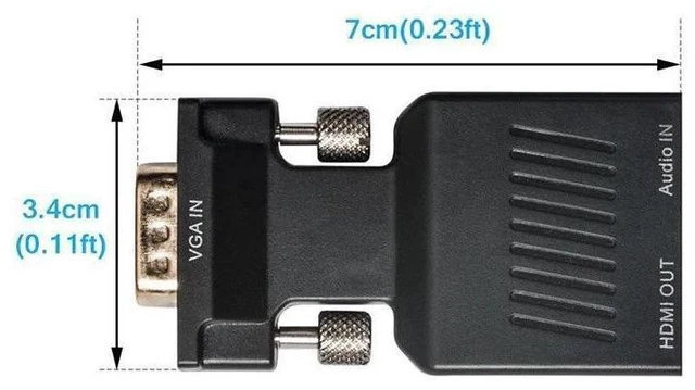 Alt view image 4 of 4 - 1080P VGA Male to HDMI Female Active Adapter Converter with 3.5mm Audio and USB Power One-Way VGA to HDMI Video Adapter Cable for PC Laptop TV Monitor Projector HDMI Display Plug and Play