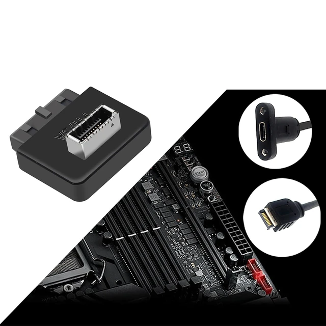 Alt view image 5 of 5 - USB 3.2 Gen 1 to Gen 2 Header Adapter USB 3.1 Type-E Key-A to USB 3.0 20 Pin Header Converter 10Gbps Plug and Play for USB 3.0 19 Pin Headers Standard Type 25 x 24 x 10 mm