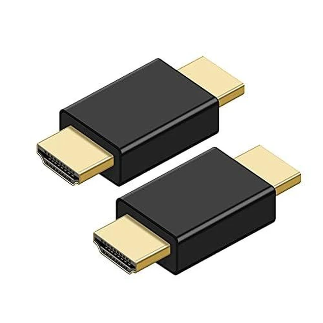 Alt view image 2 of 7 - HDMI Male to Male Coupler Adapter 1080P HDMI Cable Extender Connector for HDTV HDCP Compatible 10.2GB/S Data Transfer Flat Angled Strain Relief 2 Pack