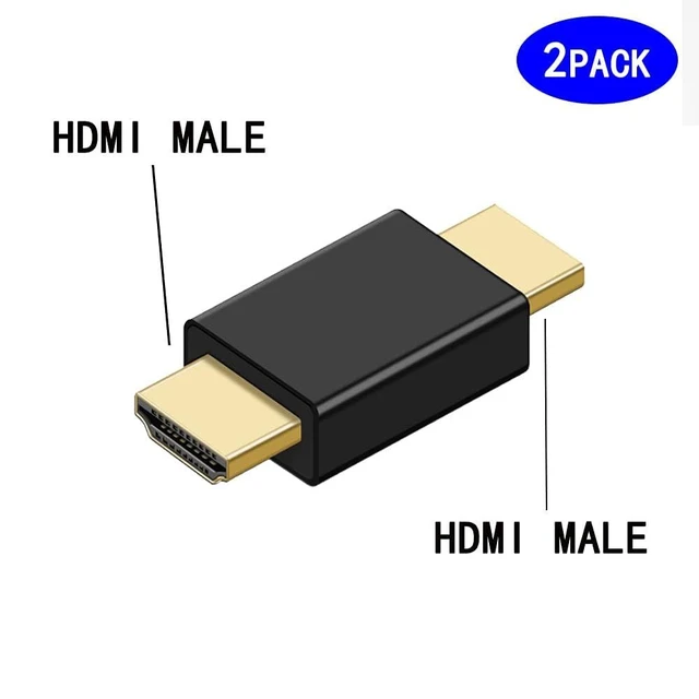 Alt view image 3 of 7 - HDMI Male to Male Coupler Adapter 1080P HDMI Cable Extender Connector for HDTV HDCP Compatible 10.2GB/S Data Transfer Flat Angled Strain Relief 2 Pack