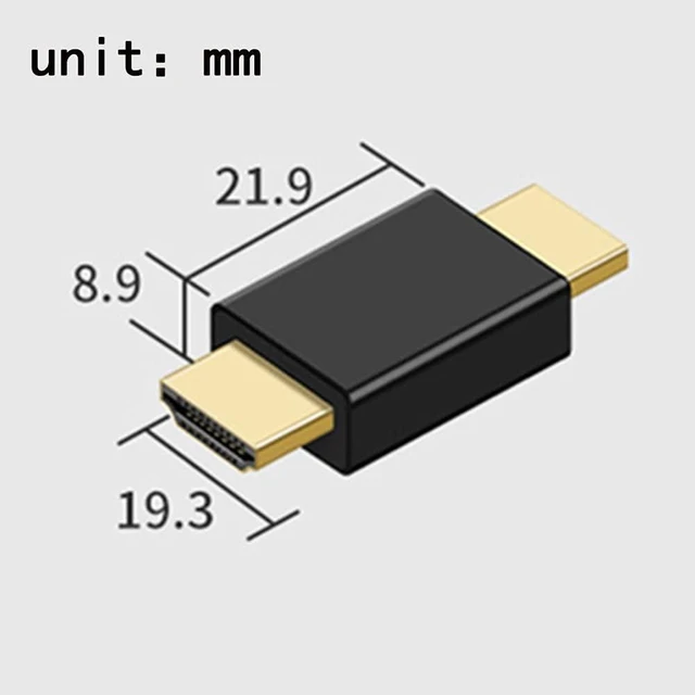 Alt view image 5 of 7 - HDMI Male to Male Coupler Adapter 1080P HDMI Cable Extender Connector for HDTV HDCP Compatible 10.2GB/S Data Transfer Flat Angled Strain Relief 2 Pack