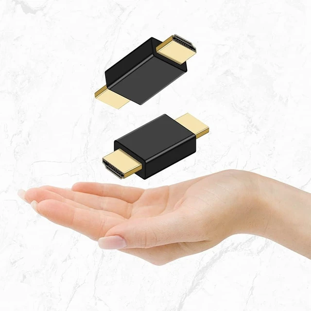 Alt view image 7 of 7 - HDMI Male to Male Coupler Adapter 1080P HDMI Cable Extender Connector for HDTV HDCP Compatible 10.2GB/S Data Transfer Flat Angled Strain Relief 2 Pack