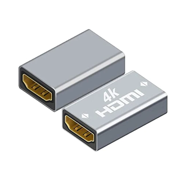 Main image of 4K HDMI Female to Female Coupler Adapter HDMI Cable Extender and HDMI Gender Changer Supports 3D ARC Ethernet 7.1/5.1 Dolby Sound Pass Through Corrosion-Resistant Metal Connector 2 Pack