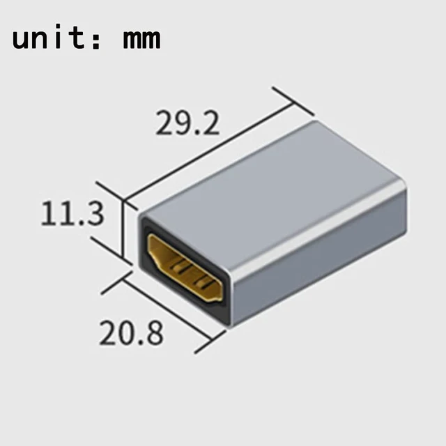 Alt view image 4 of 6 - 4K HDMI Female to Female Coupler Adapter HDMI Cable Extender and HDMI Gender Changer Supports 3D ARC Ethernet 7.1/5.1 Dolby Sound Pass Through Corrosion-Resistant Metal Connector 2 Pack