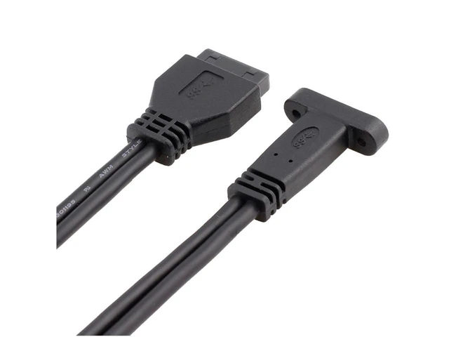 Alt view image 3 of 6 - USB-C Cable 20 Pin Header Female to USB Type-C Adapter Motherboard Header Extension Cable with PCIe Profile Bracket USB 3.1 5Gbps External Type-C Port Compatible with USB 3.0 and USB 2.0 50cm