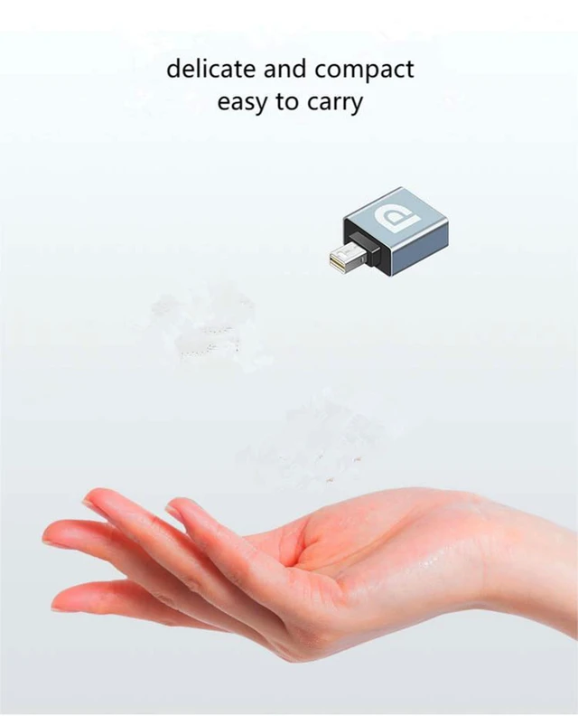 Alt view image 4 of 7 - Mini DisplayPort to DisplayPort Adapter 8K@60Hz DP 1.4 Male to Female Converter Mini DP Male to DP Female Extension Connector for Laptop PC Monitor Projector Plug and Play Gray 1 Pack