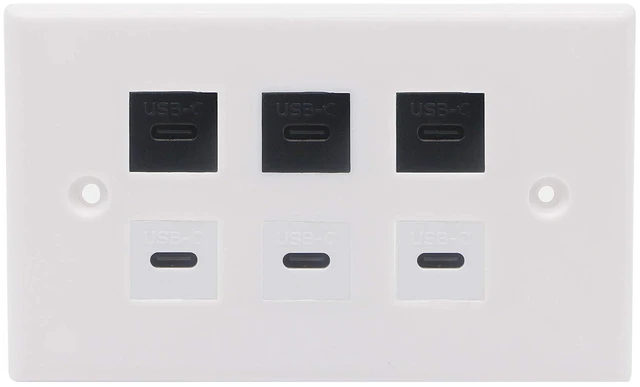 Alt view image 5 of 7 - USB-C 3.1 Male to Female Panel Mount Adapter Keystone Jack Insert Pigtail Extension Cable Keystone-to-Cable Converter 10Gbps Data Transfer 20V 5A Charging Audio Video Output Black 0.2M