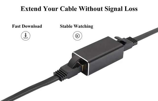 Alt view image 5 of 7 - RJ45 Female to Female Ethernet Coupler 8P8C Inline LAN Connector Network Cable Extender for Cat7 Cat6 Cat5e Cat5 Patch Cables Gold Plated Contacts Aluminum Alloy Housing Black 4.5cm-2.3cm-1.6cm 2 Pack