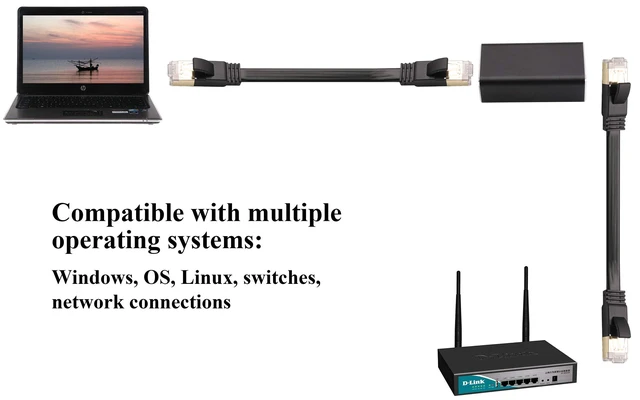 Alt view image 7 of 7 - RJ45 Female to Female Ethernet Coupler 8P8C Inline LAN Connector Network Cable Extender for Cat7 Cat6 Cat5e Cat5 Patch Cables Gold Plated Contacts Aluminum Alloy Housing Black 4.5cm-2.3cm-1.6cm 2 Pack