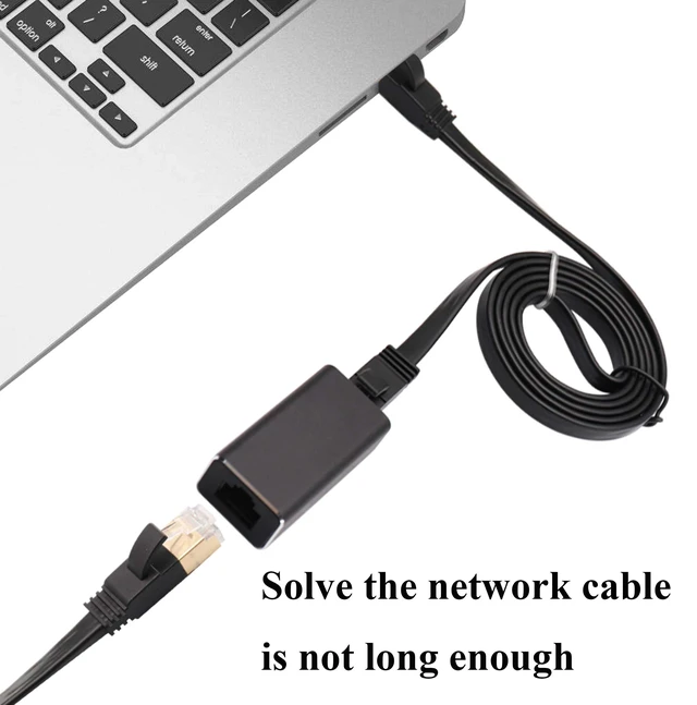 Alt view image 6 of 7 - RJ45 Female to Female Ethernet Coupler 8P8C Inline LAN Connector Network Cable Extender for Cat7 Cat6 Cat5e Cat5 Patch Cables Gold Plated Contacts Aluminum Alloy Housing Black 4.5cm-2.3cm-1.6cm 2 Pack