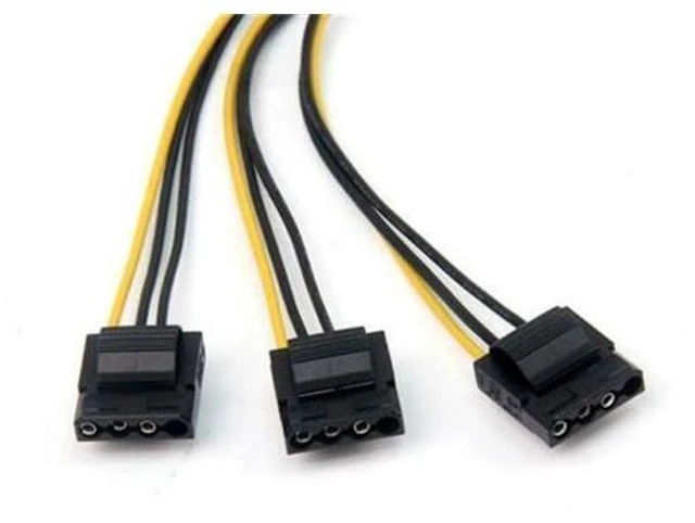Alt view image 3 of 4 - PCIe 6 Pin Female to 3 Molex IDE 4 Pin Female Graphics Card Power Supply Cable 18AWG UL1007 Tin-Plated Copper Wire Multi Connector Power Adapter Cable for Graphics Card No 5V 20cm 2 PCS
