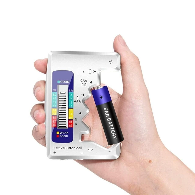 Alt view image 4 of 7 - Universal Digital Battery Tester LCD Display Battery Voltage Tester and Battery Capacity Checker for AA AAA 9V and Button Cell Batteries Digital Battery Checker