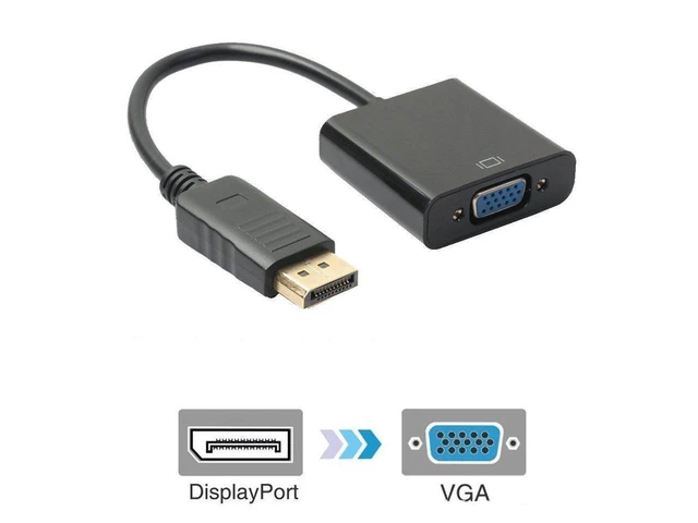 Alt view image 3 of 6 - DisplayPort to VGA Adapter Male to Female Converter Cable 1080p @ 60Hz 2048 x 1152 PC Graphics Resolution Latching DP Connector Quad-Shielded PVC Jacket for Monitors and Projectors 3 PCS