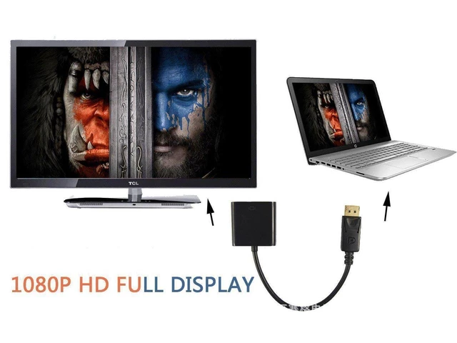 Alt view image 5 of 6 - DisplayPort to VGA Adapter Male to Female Converter Cable 1080p @ 60Hz 2048 x 1152 PC Graphics Resolution Latching DP Connector Quad-Shielded PVC Jacket for Monitors and Projectors 3 PCS