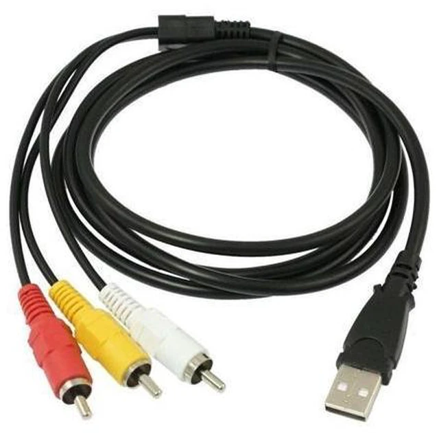 Main image of USB to 3 RCA AV Converter Cable USB Male to RCA Male Audio Video Adapter Cord for Connecting AV Equipment to Computer and Viewing Camcorder Images on USB Enabled TVs and PCs 5 ft / 1.5 m