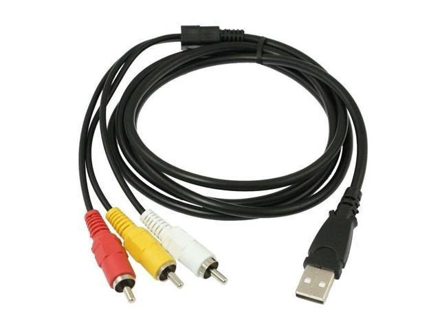 Alt view image 2 of 3 - USB to 3 RCA AV Converter Cable USB Male to RCA Male Audio Video Adapter Cord for Connecting AV Equipment to Computer and Viewing Camcorder Images on USB Enabled TVs and PCs 5 ft / 1.5 m