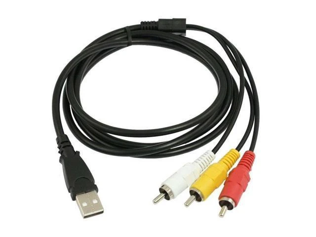 Alt view image 3 of 3 - USB to 3 RCA AV Converter Cable USB Male to RCA Male Audio Video Adapter Cord for Connecting AV Equipment to Computer and Viewing Camcorder Images on USB Enabled TVs and PCs 5 ft / 1.5 m