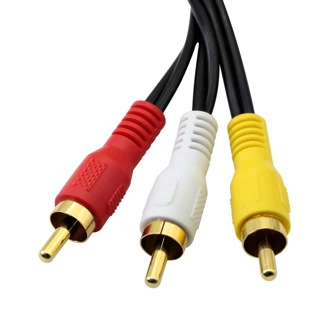 Alt view image 2 of 7 - 3 RCA Male to 6 RCA Female Audio Video Splitter Cable Composite AV Extension Adapter Cable with Gold-Plated Color-Coded Connectors for TV Monitor DVD Player and RCA Devices Black 1FT