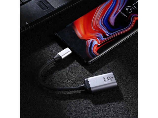 Alt view image 6 of 6 - 4K 60Hz USB-C Male to HDMI Female Adapter Cable Type-C HDMI Connecting Cable 18.4 cm