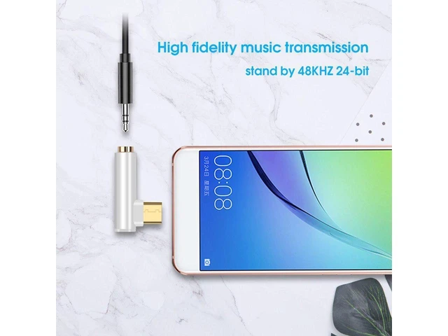 Alt view image 5 of 5 - USB-C Male to 3.5mm AUX Audio Adapter Cable Type-C Earphone Jack Converter Cable USB C to 3.5mm Audio Cable for Earphones Headphones and AUX Connections
