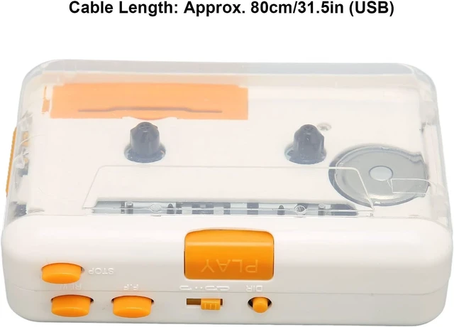 Alt view image 6 of 7 - Portable USB Cassette Tape Player & MP3 Converter Cassette Audio Player for Mixtape and Tape Cassette Conversion Plug and Play Software Battery or USB Powered Headphone and Speaker Output