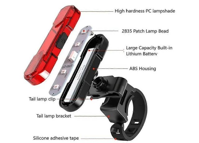 Alt view image 2 of 5 - Super Bright Rechargeable Bike Tail Light Rear Bicycle Lamp USB Power 360 Degree Rotation Waterproof 4 Illumination Modes Warning Equipment For Mountain Cycling Night Riding Safety Black 2 Pack