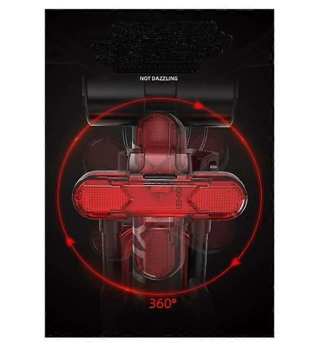 Alt view image 4 of 5 - Super Bright Rechargeable Bike Tail Light Rear Bicycle Lamp USB Power 360 Degree Rotation Waterproof 4 Illumination Modes Warning Equipment For Mountain Cycling Night Riding Safety Black 2 Pack