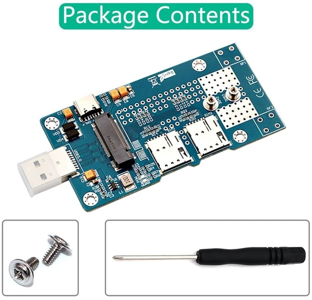 Alt view image 6 of 7 - M.2 NGFF Key B to USB 3.0 Adapter for 3G/4G/5G Modules USB Type-A Male WWAN Card Converter with Auxiliary Power Dual Nano SIM Card Slots Supports 3042/3052 M.2 Key B Cards for Desktop Notebook PC