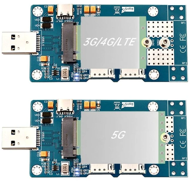 Alt view image 7 of 7 - M.2 NGFF Key B to USB 3.0 Adapter for 3G/4G/5G Modules USB Type-A Male WWAN Card Converter with Auxiliary Power Dual Nano SIM Card Slots Supports 3042/3052 M.2 Key B Cards for Desktop Notebook PC