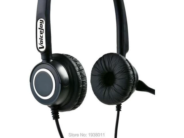 Alt view image 3 of 3 - Professional Binaural Call Center Headset with RJ9/RJ11 Plug Office Phone Headphones Dual-Ear Telephone Headset for Office Phone and Call Center Communication