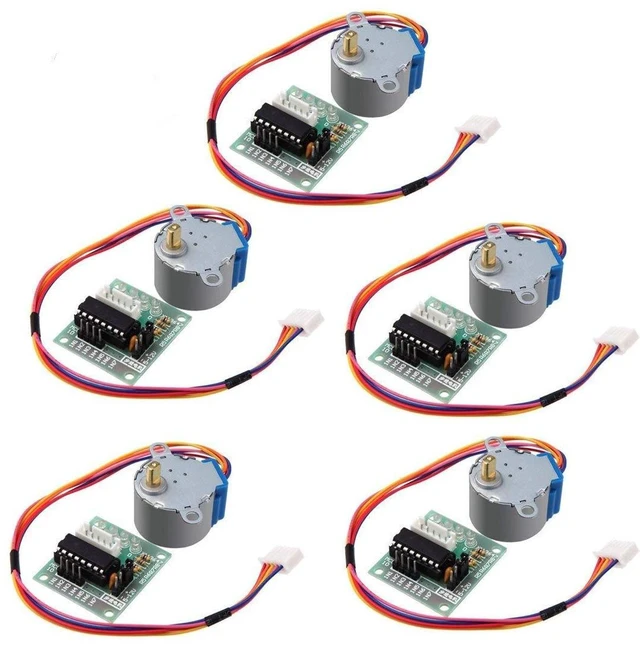 Main image of 28BYJ-48 4-Phase Stepper Motor and ULN2003 5V Stepper Motor Drive Board 28mm Diameter 5.625 x 1/64 Stepping Angle Speed Reduction Stepper Motor with Driver Board Module 5 PCS