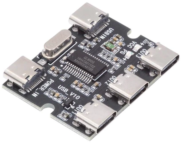 Main image of USB-C 2.0 3-Port Hub PCBA Board Type-C to USB-C Expansion Module 480Mbps Data Transfer 5V 500mA per Port Driver-Free for Windows and Linux Without Housing or Cable