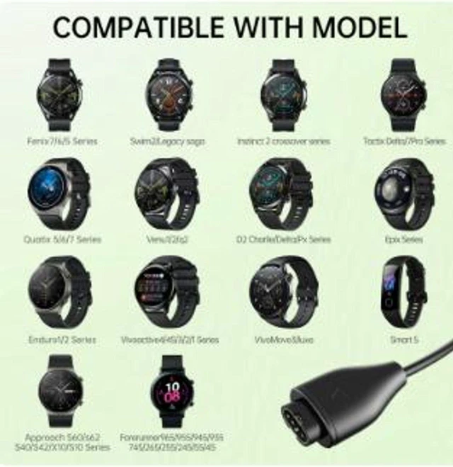 Alt view image 4 of 5 - USB-C Smart Watch Charging Cable Type-C Replacement Charger Cord for Fenix 7/6/5 Series and Forerunner Vivoactive Venu Instinct with PTC Protection 1M