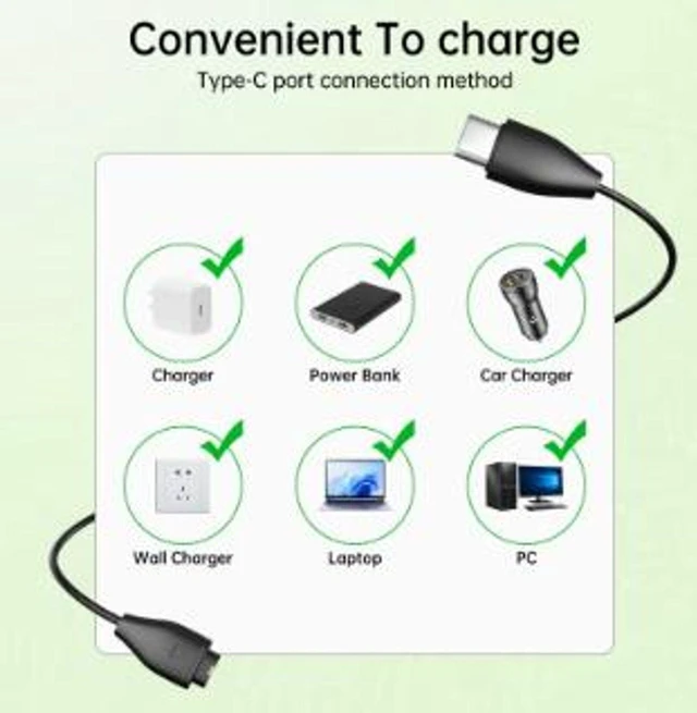 Alt view image 5 of 5 - USB-C Smart Watch Charging Cable Type-C Replacement Charger Cord for Fenix 7/6/5 Series and Forerunner Vivoactive Venu Instinct with PTC Protection 1M