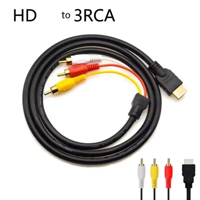 Alt view image 3 of 4 - 1080P HDMI to 3 RCA Cable Male HDMI to Red Yellow White RCA Video Audio AV Lead One-Way HDMI to RCA Transmission Cable Gold Plated Connectors for HDMI/AV Converter or Decoding Device 5ft/1.5m