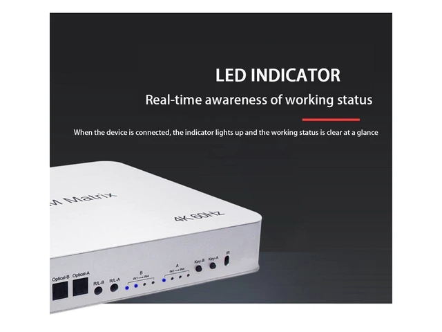 Alt view image 5 of 7 - 4K 60Hz HDMI KVM Matrix Switch with 4 HDMI Inputs and 2 Outputs Dual Monitor Extended Display USB 2.0 Keyboard Mouse Control for 4 Computers Audio Extractor with Optical Fiber and 3.5mm Output