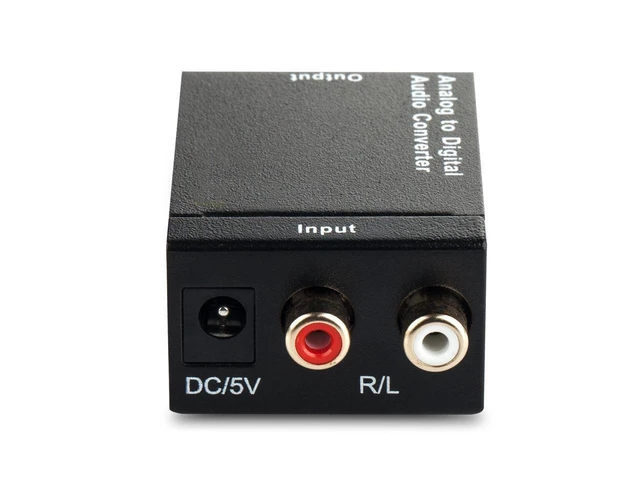 Alt view image 2 of 5 - Analog to Digital Audio Converter Adapter with RCA Stereo Input Toslink Optical and Coaxial Outputs 2-Channel LPCM 48 KHz Signal Converter with Optical Cable