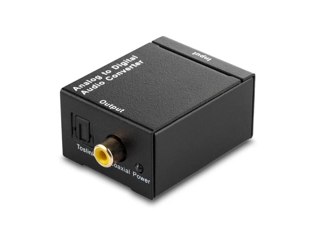 Alt view image 5 of 5 - Analog to Digital Audio Converter Adapter with RCA Stereo Input Toslink Optical and Coaxial Outputs 2-Channel LPCM 48 KHz Signal Converter with Optical Cable