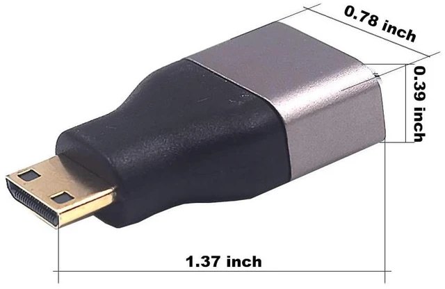 Alt view image 4 of 5 - Mini HDMI 2.1 Male to HDMI 2.1 Female Adapter Type C to Type A Extender Coupler and Bidirectional Connector for Camera Laptop Projector and HDTV 8K@60Hz 4K@120Hz 48Gbps Dynamic HDR 2 Pack
