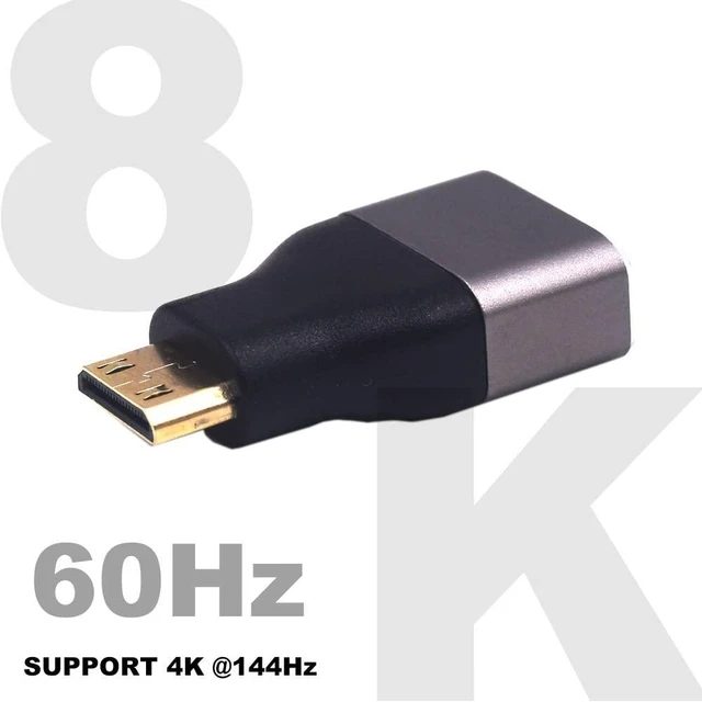 Alt view image 5 of 5 - Mini HDMI 2.1 Male to HDMI 2.1 Female Adapter Type C to Type A Extender Coupler and Bidirectional Connector for Camera Laptop Projector and HDTV 8K@60Hz 4K@120Hz 48Gbps Dynamic HDR 2 Pack