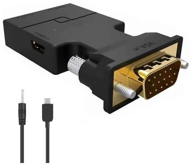 Main image of VGA to HDMI Adapter Converter Active Male VGA Input Female HDMI Output with Synchronous Audio USB Powered 1920 x 1080/60Hz 24-bit 3.5 mm AUX for PC Laptop Projector TV Monitor Windows 7/8/10 Linux