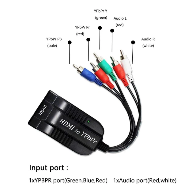 Alt view image 2 of 7 - 1080P HDMI to Component YPbPr RGB 5RCA Scaler Converter HDMI Component Video Converter with Analog Stereo R/L Audio Output Resolution Switch for HDTV Monitor Projector 480p 576p 720p 1080i/p Input