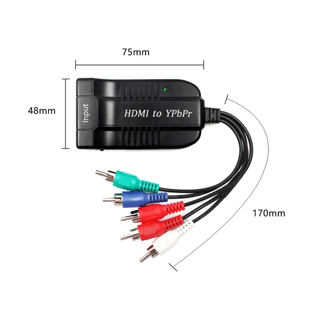 Alt view image 4 of 7 - 1080P HDMI to Component YPbPr RGB 5RCA Scaler Converter HDMI Component Video Converter with Analog Stereo R/L Audio Output Resolution Switch for HDTV Monitor Projector 480p 576p 720p 1080i/p Input