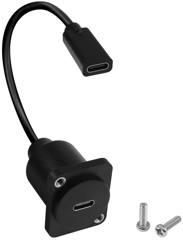 Main image of USB C 3.1 Female to Female Panel Mount Adapter 10Gbps 100W 20V/5A Type C Socket to Socket Short Cable Connector 4K@60Hz D-Type/XLR Panel Mount Receptacle Surface or Concealed Mount 20cm/7.8in
